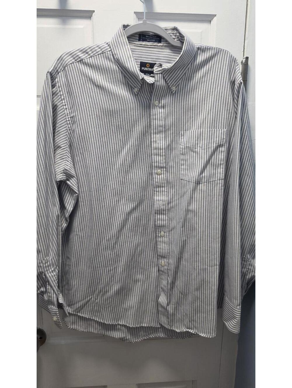 Puritan Men's Wrinkle Free Button-Down Shirt 17.5 34/35